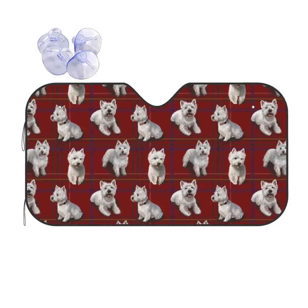 West Highland Terrier Westie складной солнцезащитный козырек на лобовое стекло 70x130 см милый