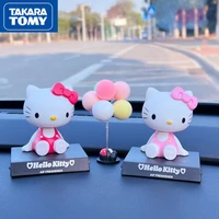 takara tomy cartoon hello kitty shaking his head car ornaments girls cute balloon center console cute decorative ornaments