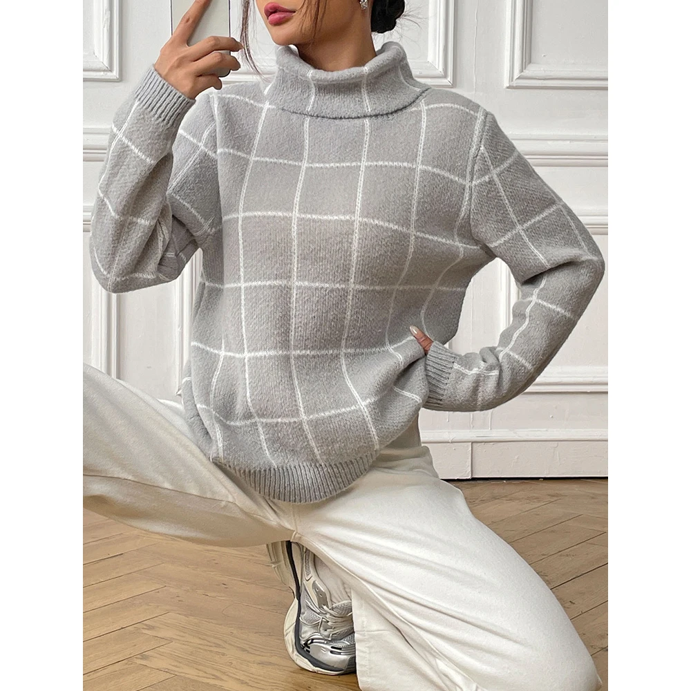 Mia Muse женский свитер осень-зима французская мода удобный клетчатый повседневный