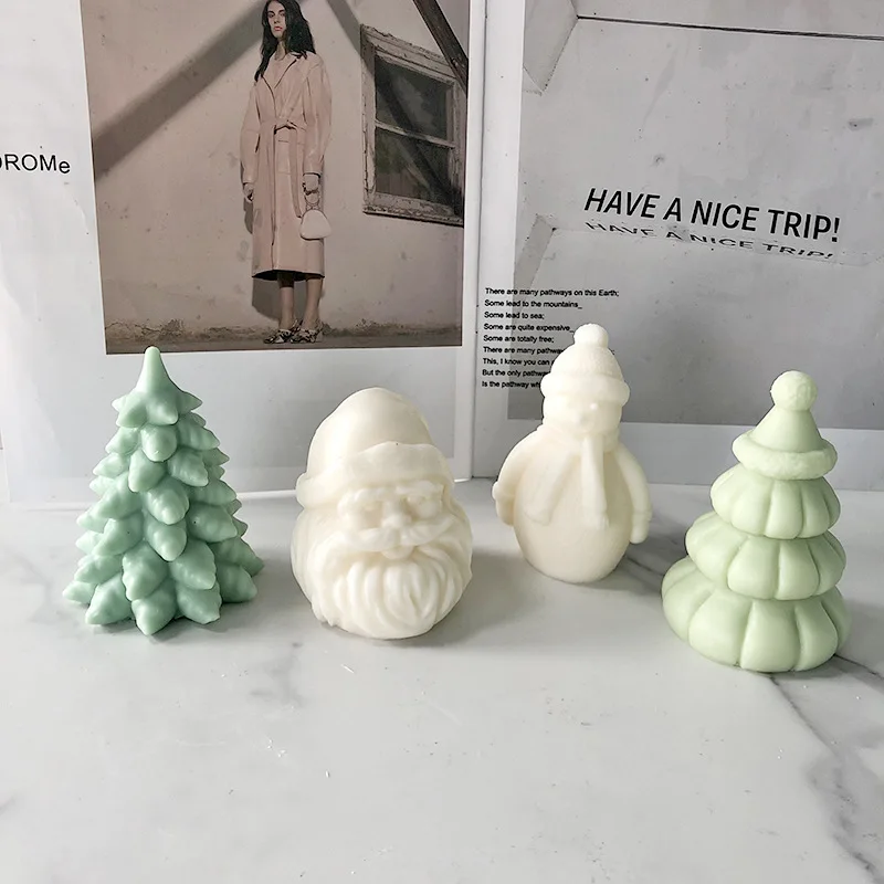 

Силиконовая форма «сделай сам» для свечей, форма Санта-Клауса 3D из эпоксидной смолы, форма для мыла ручной работы, ремесло, украшение для дома