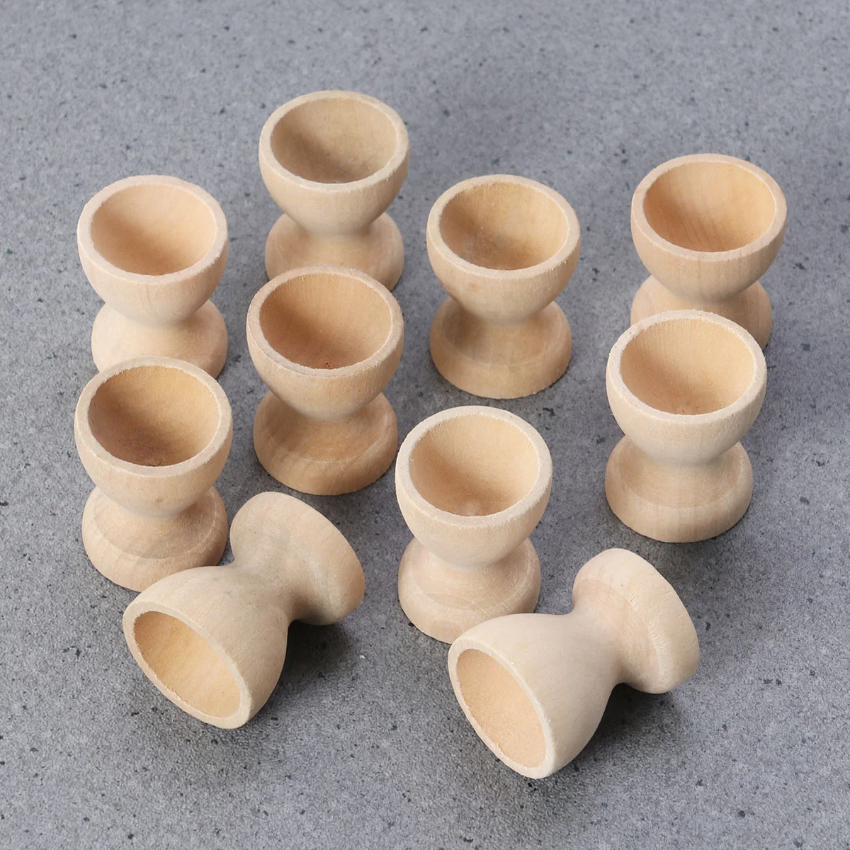 

15pcs Wooden Easter Egg Holder DIY Eggs Tray Glass Shaped Eggs Holding Cups Tabletop Egg Tray Container Wood Storage