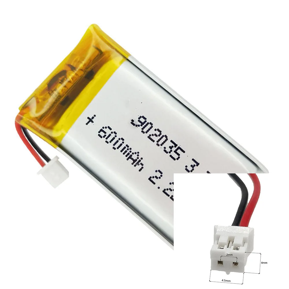 Аккумуляторная 3.7В 600мАч 902035 для электронных игрушек GPS MP3
