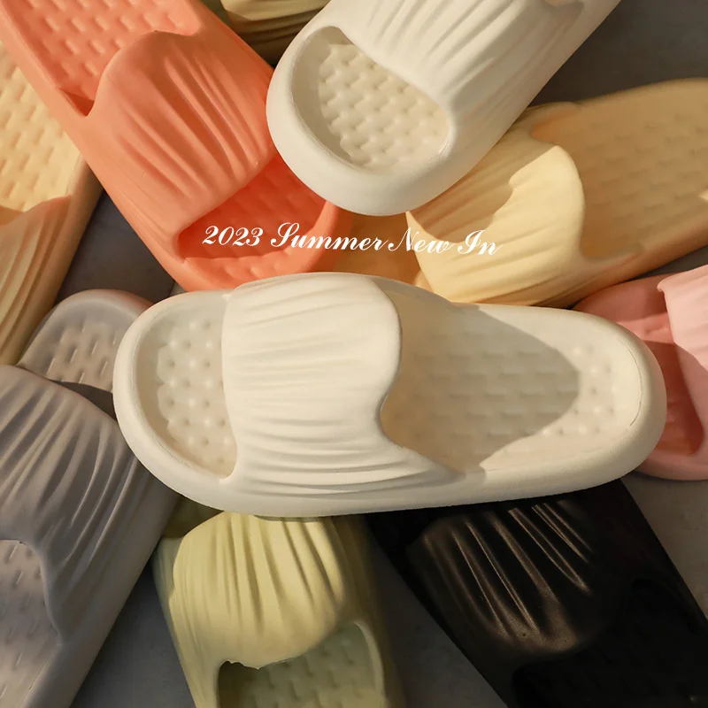 Thick Sole Slippers Female Bathroom Couple Sandals Female Summer Household Anti-slip Soft Bottom Silent Bath Slippers Men