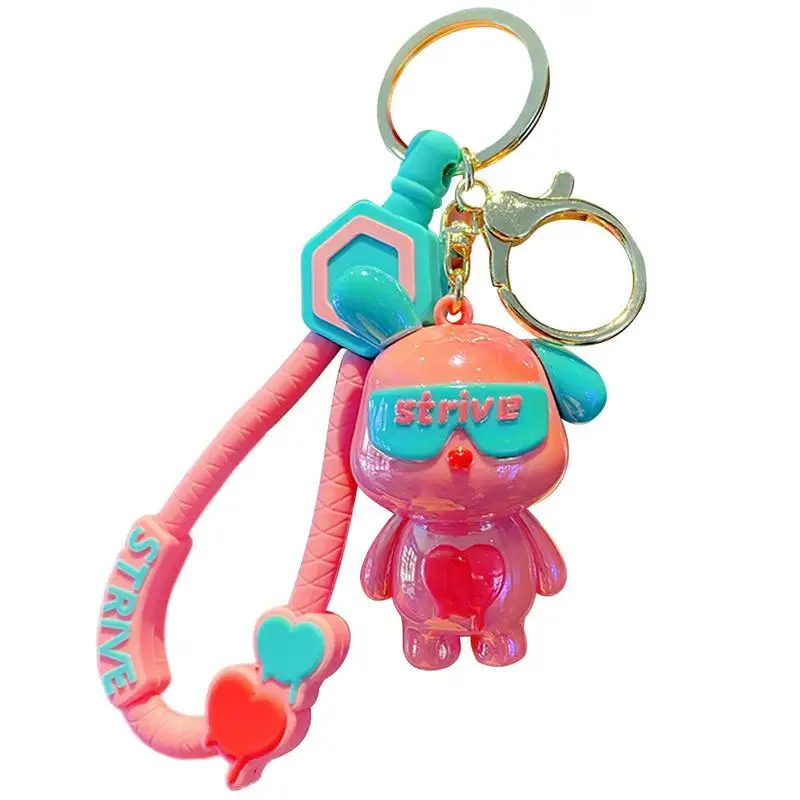 

Color Bear Keychain With Strive Eyes Men And Women Couple Bag Pendant Car Key Ring Chain Accessories Keyring Gift For Friends