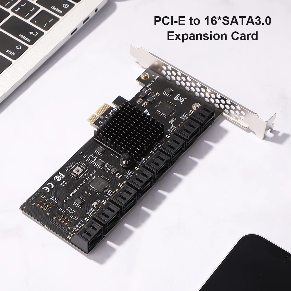 

SA3116J PCIE Adapter 16 Port PCI-Express X1 to SATA3.0 Controller Riser Expansion Card Controller 6Gbps