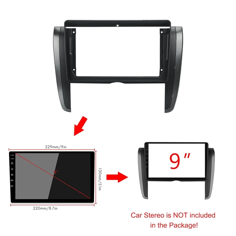 Автомобильный радиоприемник 2DIN 9 дюймов стереопанель рамка для Toyota думатор 2010-2018