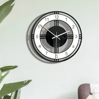 1pcs Round Dial Wall Clock Home Living Room Bedroom Acrylic Metal Pointer Clock Simple Vintage Style Decoration Wall Clock