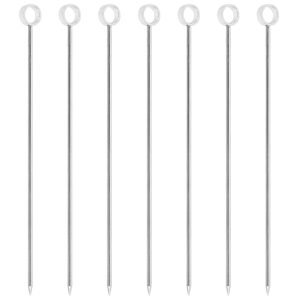 

7 Pcs Beverage Mixing Stick Drinks Bulk Fruit Stick Small Skewers Appetizers Stainless Steel Fruit Pick Glass Fruit Picks