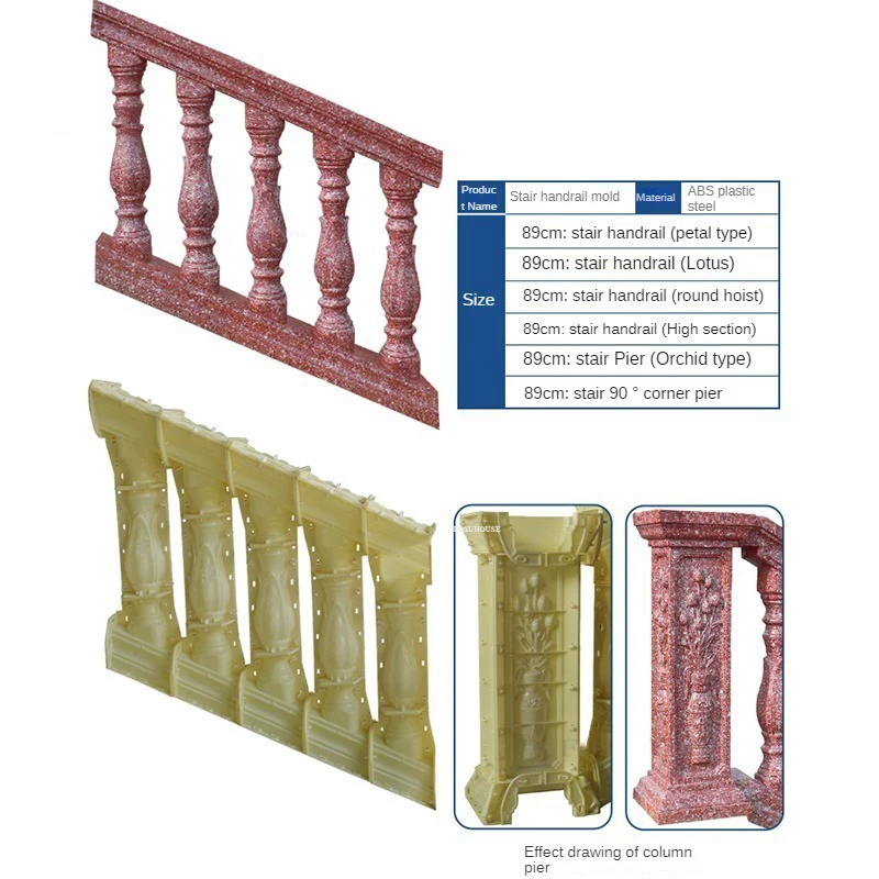 Европейская римская колонна цементные перила модель виллы уличный и внутренний