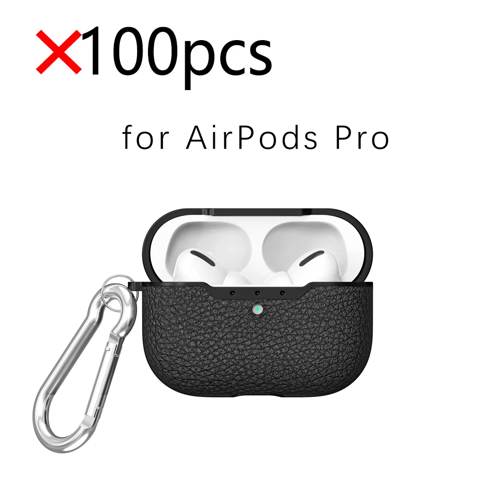 

100pcs luxurious grain case for airpods 2 Earphone bluetooth With Charging Bag cover for airpods pro case Wired headphones box