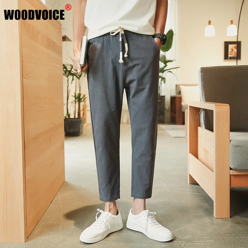 

Men's Casual Cargo Pants Trousers Solid Color Men Mid-Waist Loose Breathable Straight-Leg Sports Sweatpants moletom masculino