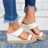 fashion wedge sandals for women summer boots 2022 casual slippers non slip peep toe platform shoes slip on heels women sandles