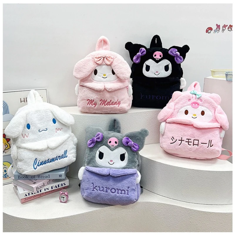 Фото Модный повседневный рюкзак Sanrio Kuromi для студентов, вместительная сумка через плечо My Melody, школьная сумка Cinnamoroll, подарок для девочек №1