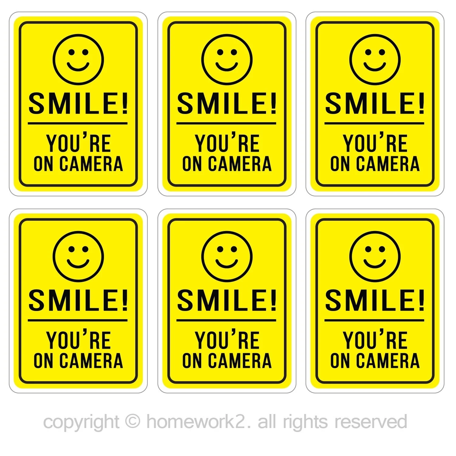 

Наклейки на камеру Smile You re On, виниловые наклейки 3X4 дюйма для использования в помещении и на улице, с защитой от УФ-лучей, 6 ярлыков, 1 шт.