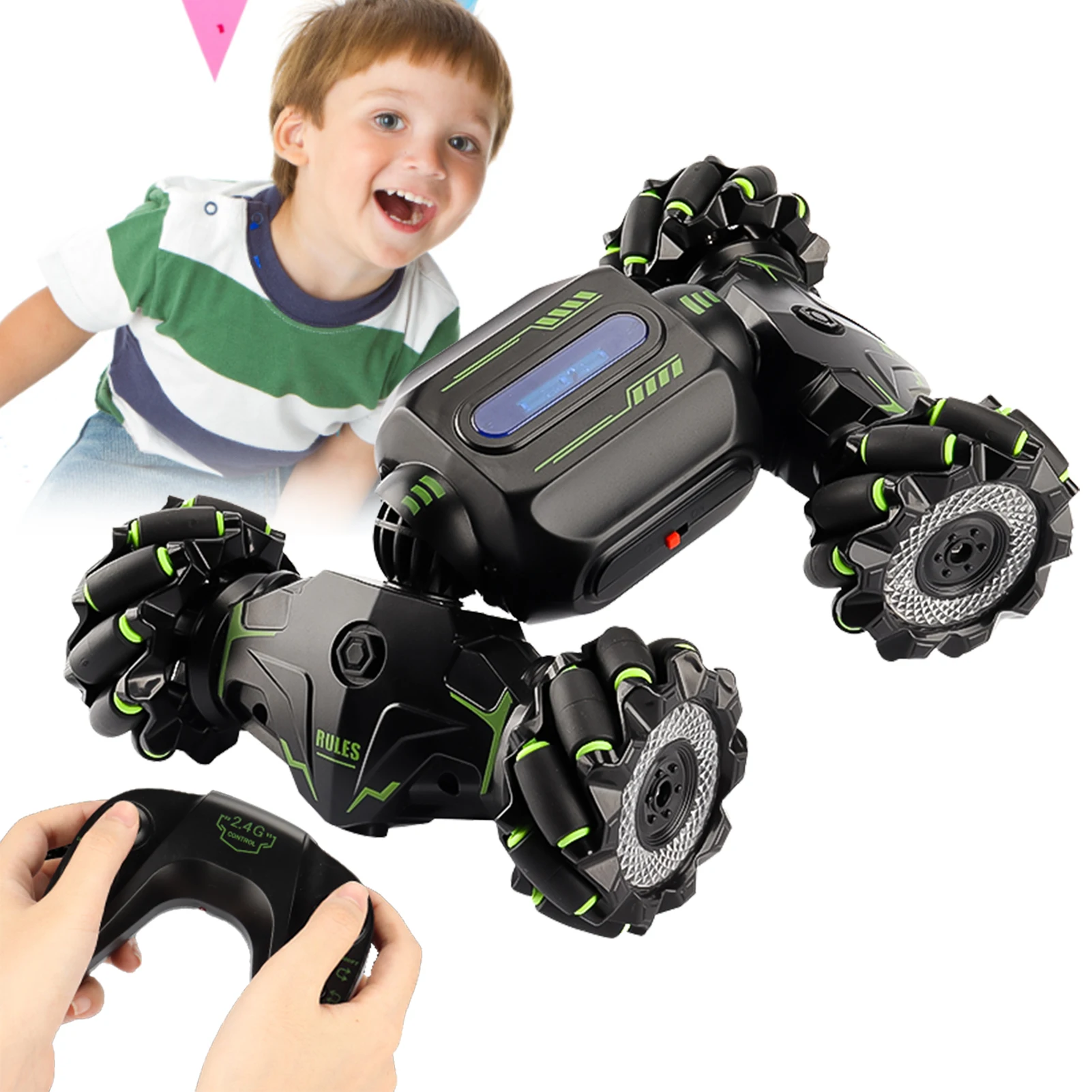 

2.4GHz Electric RC Stunt Toy Car 360 Spinning & Snake Walk All Terrain Off Road Rechargeable Crawler Car For Boys Girls Birthday