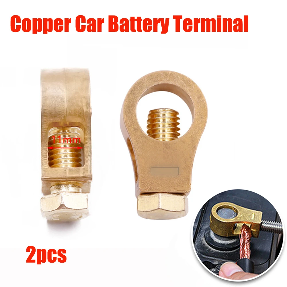 

Clips Copper Car Battery Terminal Wire Cable Clamp Top Post Terminal Positive Negative For Car Charging Starting Systems Parts