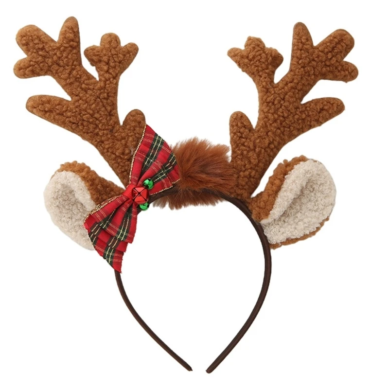 

Glitter Antler Shape Hair Hoop Cute Live Broadcast Hair Holder Christmas Party Costume Headwear for Students Adult