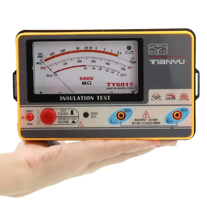 Фото Измеритель сопротивления изоляции Vibration TY6017/TY6018/TY6045, мегаомметр, 500В, 1000В №4