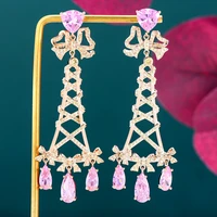 soramoore brand new luxury romantic shiny cz drop dangle long earrings for women wedding bridal jewelry aretes de mujer modernos