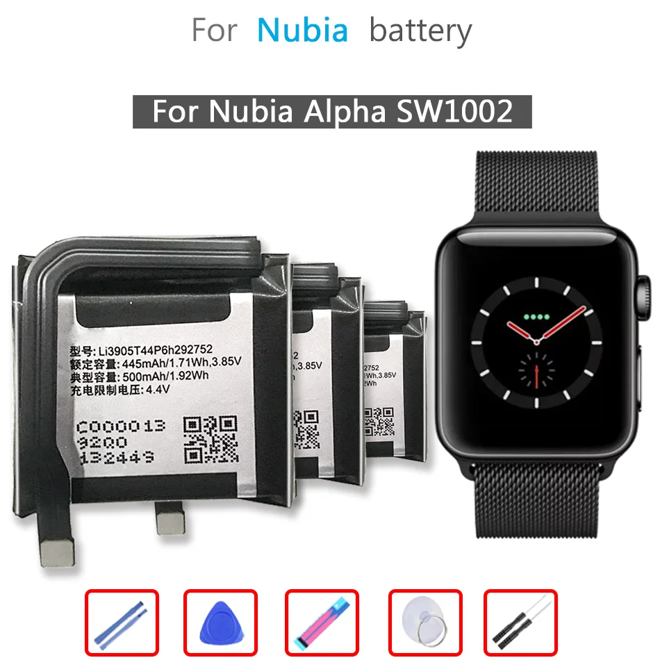 

Li3905T44P6h292752 500mAh Battery for Nubia Alpha SW1002 Watch