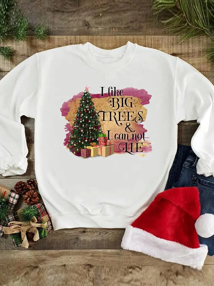 

Новогодние свитшоты, пуловеры с графическим принтом для Счастливого праздника, милый подарок 90-х годов, одежда с рождественским принтом, мо...