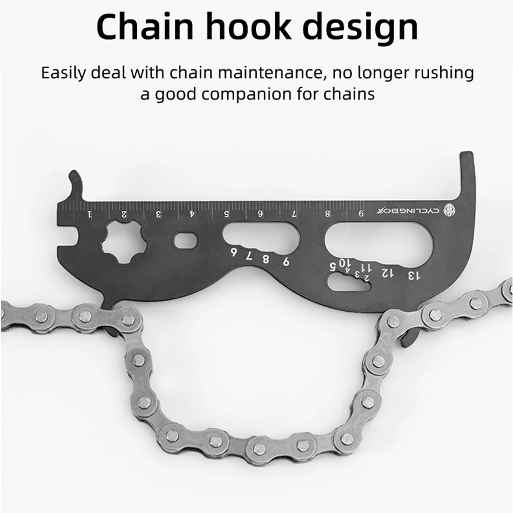

Mountain Bicycle Chain Wear Caliper Checker Indicator Aluminum Alloy Multifunctional Bike Chains Measuring Rulers Repair Tools