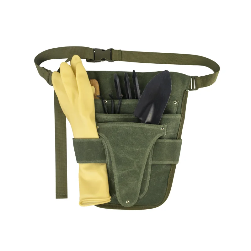 

Garden Canvas Belt Tool Bag With Multiple Pocket Storage Waterproof Portable Men Women Durable Scissors Lawn Mower Household