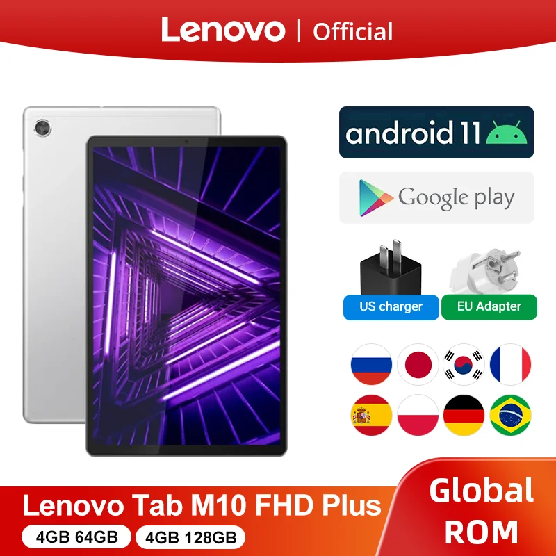 

Global ROM Lenovo Tab M10 FHD Plus 10.3" Tablet 4GB+64GB MediaTek P22T Octa Core Android 9.0 Dual Camera 13MP 7000mAh TB-X606F