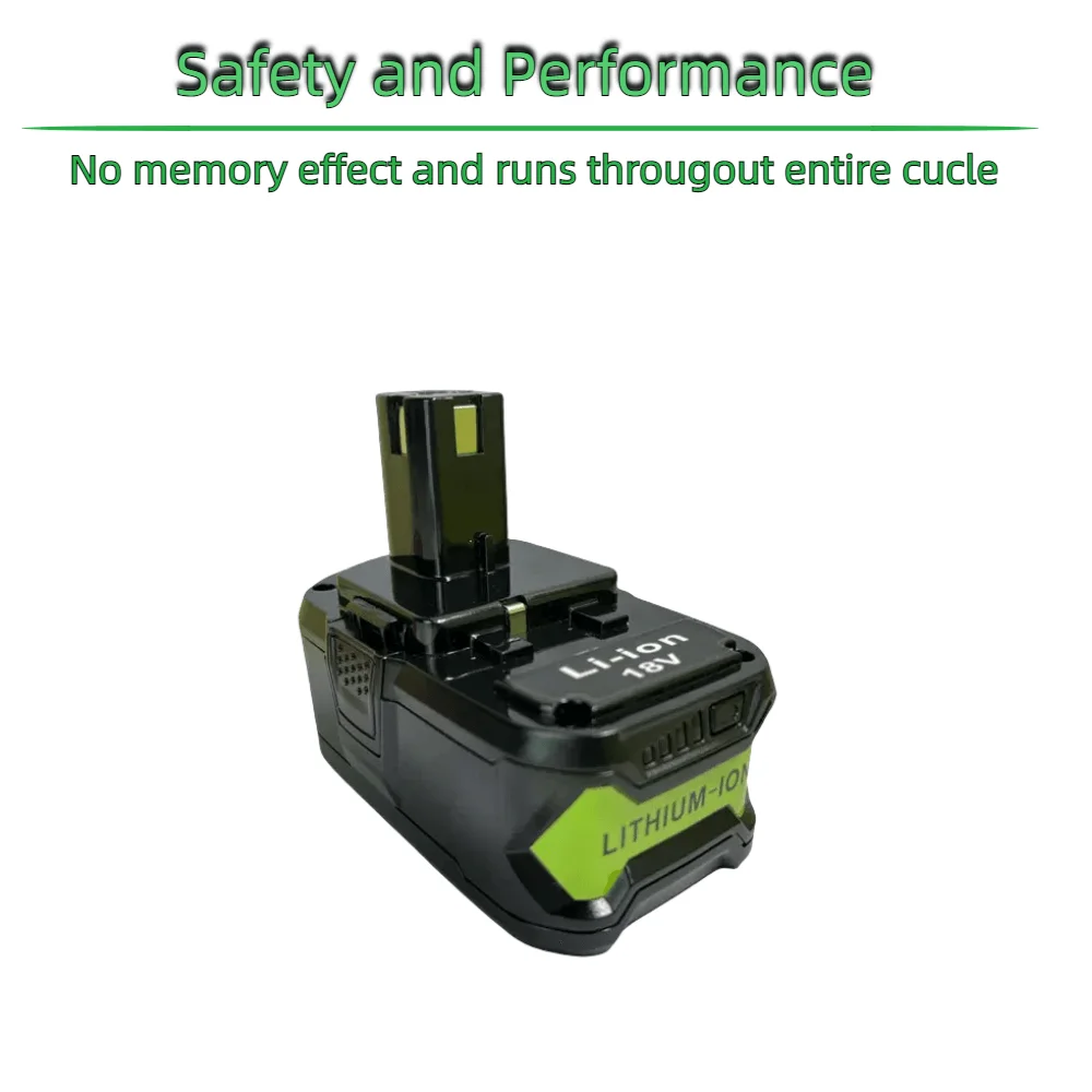 

18V 6000mAh Li-ion Rechargeable Battery for Ryobi ONE+ Cordless Power Tool BPL1820 P108 P109 P103 RB18L50