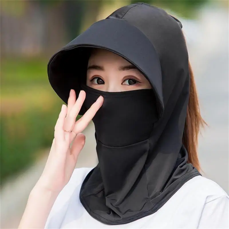 

Summer Sun Hat 360 ° Sun Protection Cycling Ice Silk Hat Mask Breathable Mesh Unisex Sunscreen Headgear Sunscreen Face Cover