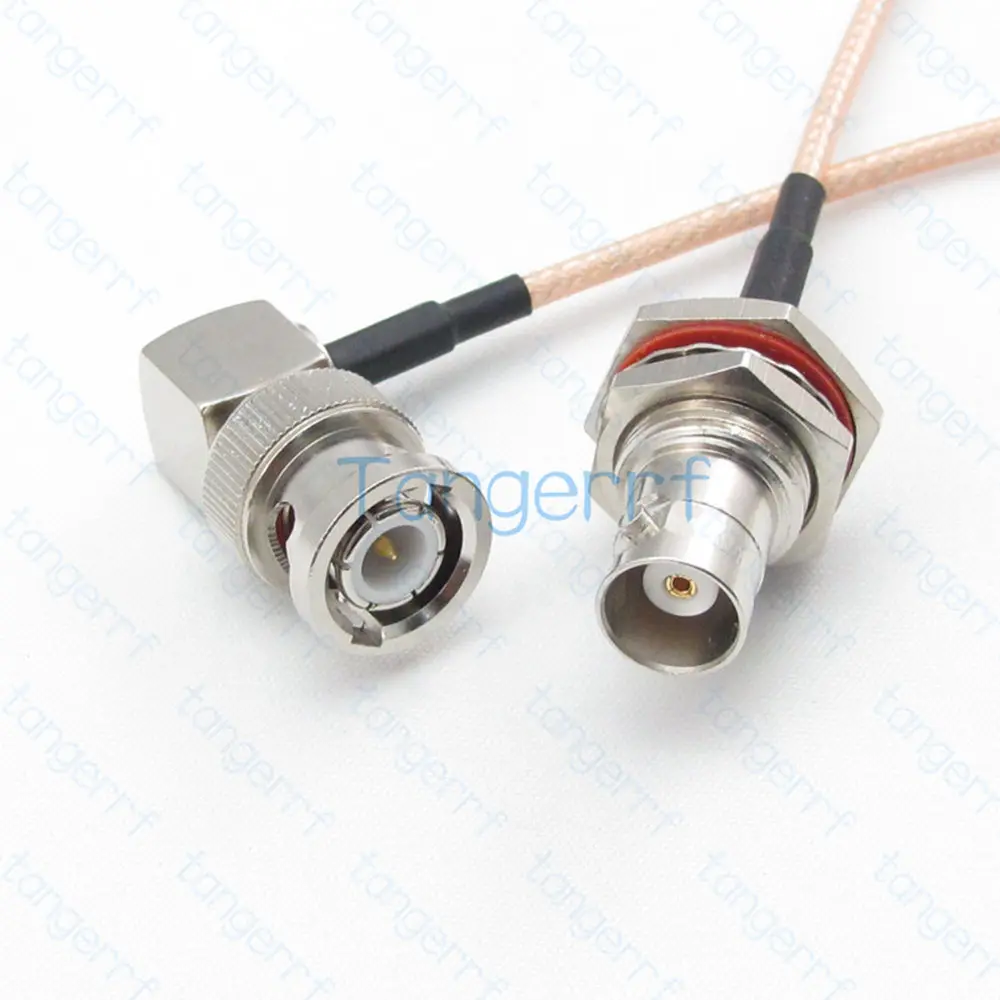 

Горячая продажа штекер BNC правый угол к гнезду BNC передний с гайкой прямой 20 см 8 дюймов RG316 РЧ коаксиальный свиной хвост кабель с низкой потер...