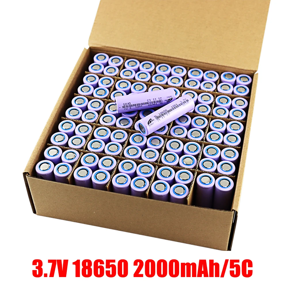 Wholesale 3.7V 18650 2000mAh 5C discharge actual capacity original power  lithium battery 10A high power inr18650 electric tools