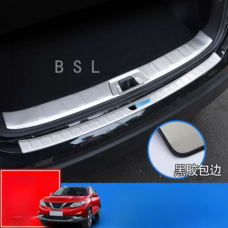 Stainless Steel Rear Bumper Protector Sill Trunk Tread Plate Trim For Nissan Qashqai J11 2016-2023 Car styling 2PCS