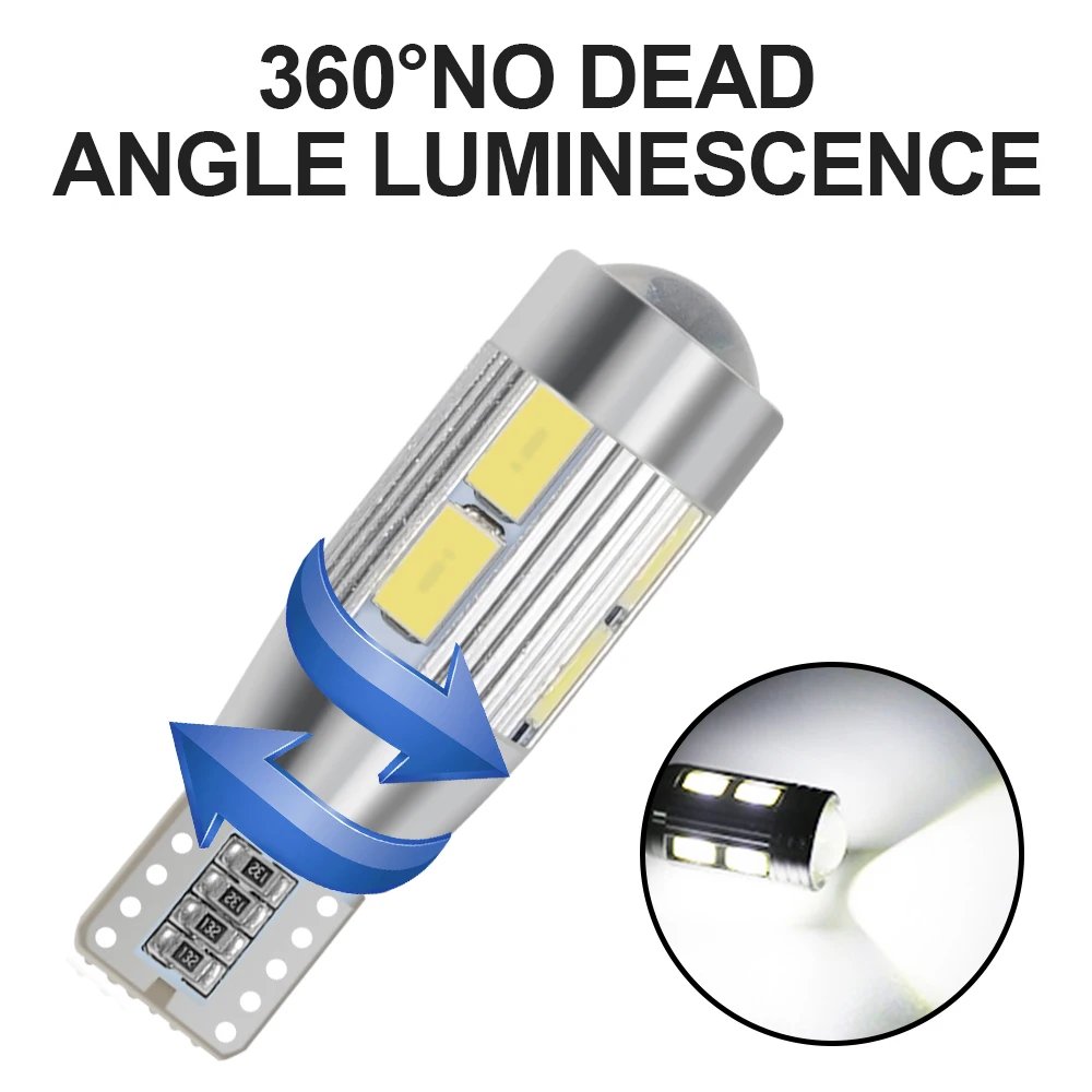 1/2PCS T10 W5W 194 LED Bulb for Car Signal Light Interior Dome Reading Courtesy Step Backup Auto Wedge Side Trunk Lamp |