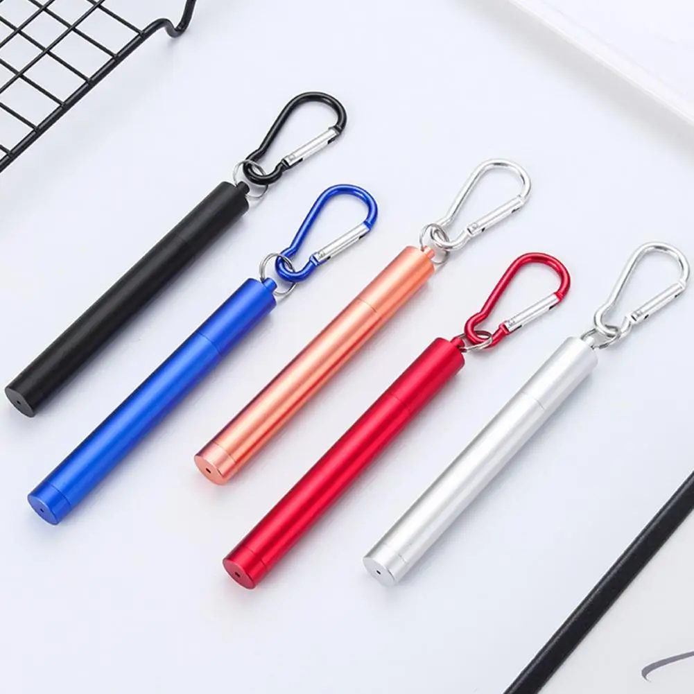 

1 Set Durable Telescopic Straw Three-section Rust-resistant Ergonomic Comfortable Grip Collapsible Straw