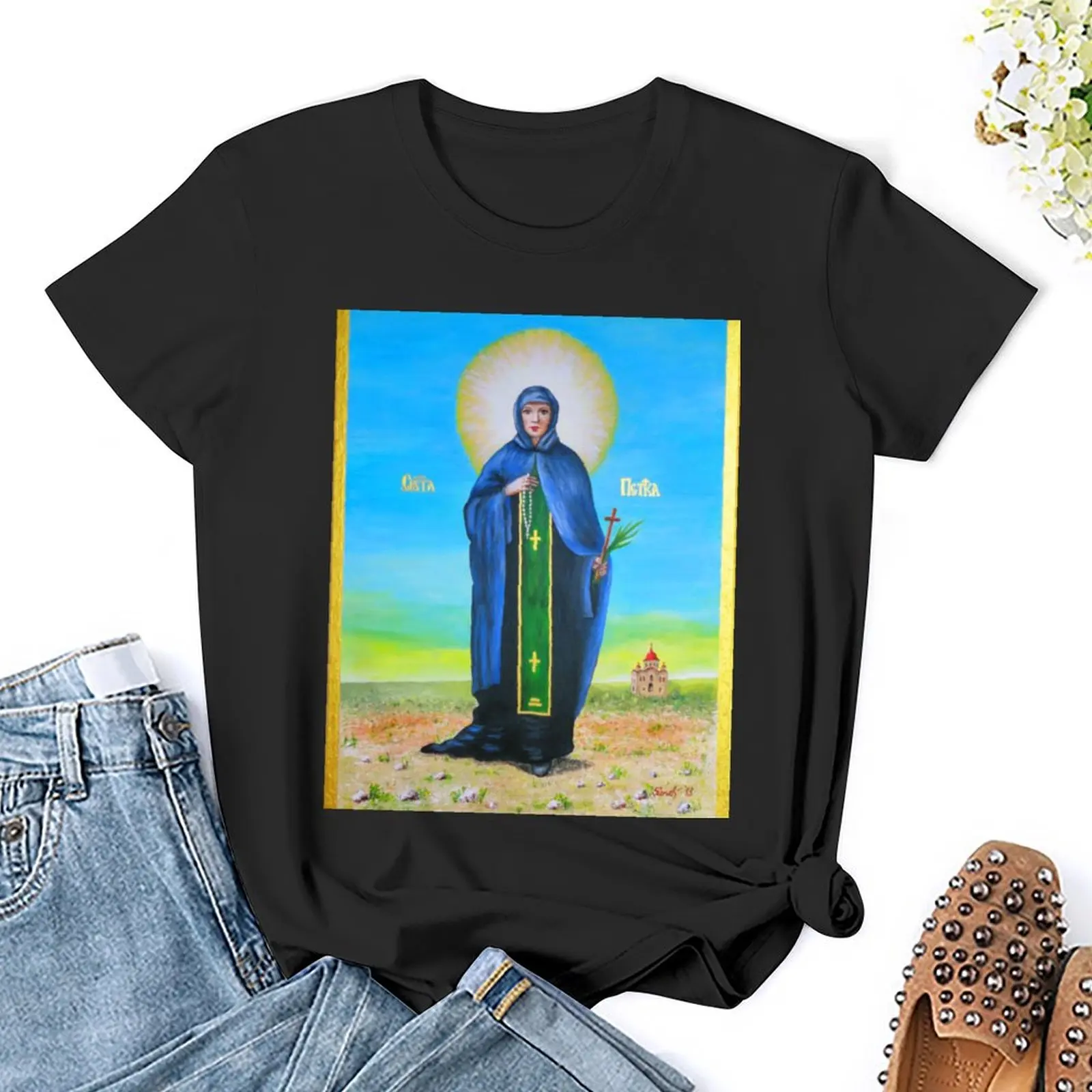 Футболка Sveta Petka черные забавные простые милые топы Хлопковые женские футболки