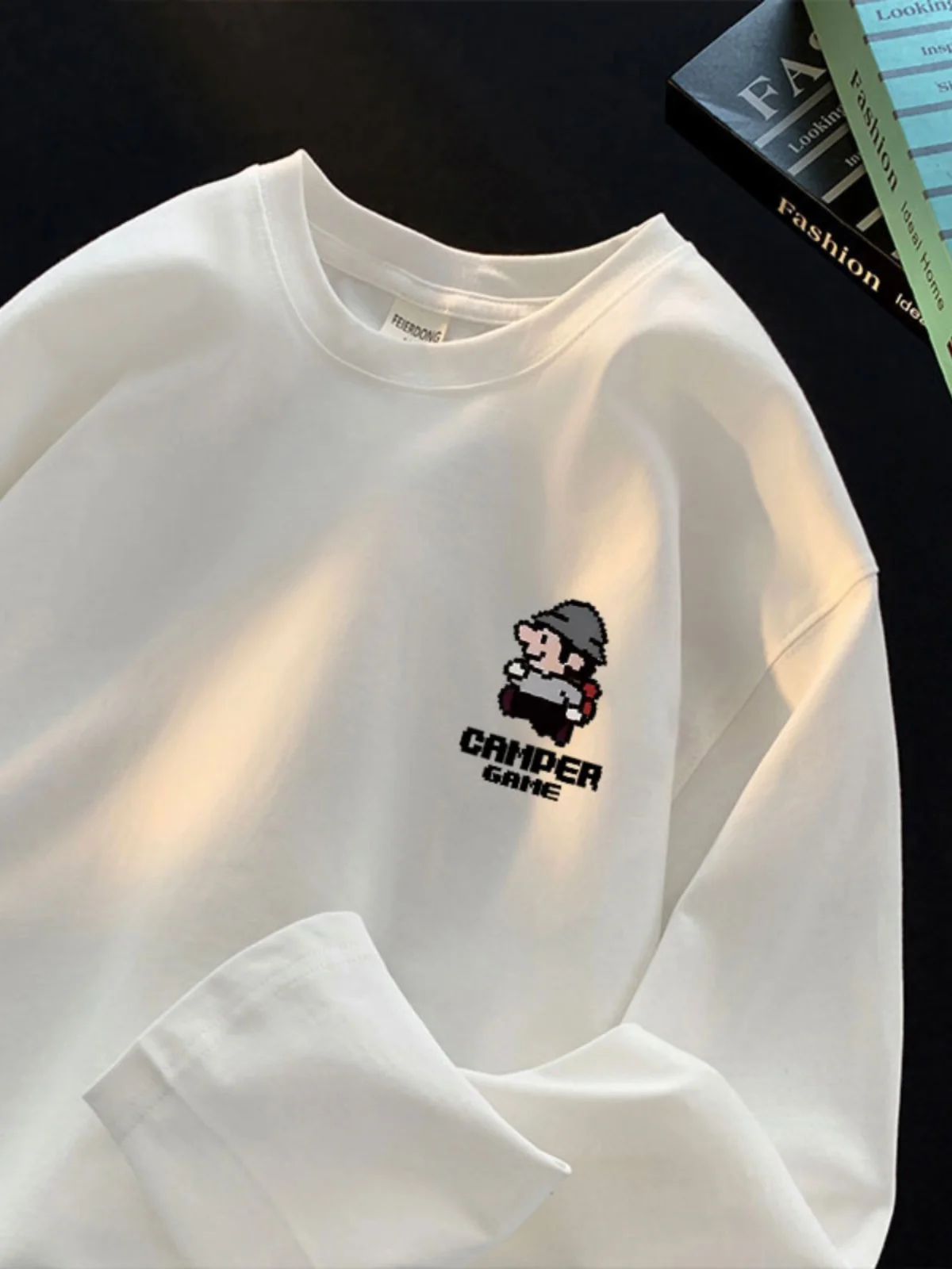 280 г тяжелая рубашка с длинными рукавами мужская и женская весенне-осенняя