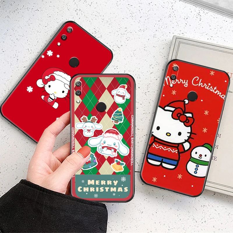 

Hello Kitty Kuromi Christmas Phone Case For Huawei Y7 2019 Y7P 2020 Y7S Carcasa Soft Back Cover Funda Liquid Silicon Cases