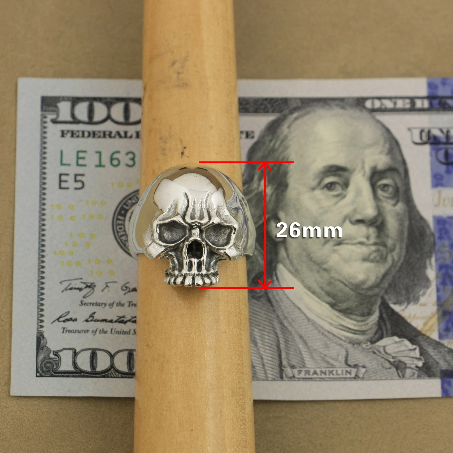 Женское серебряное блестящее украшение стиль панк Размер 7 ~ 15 США TA34