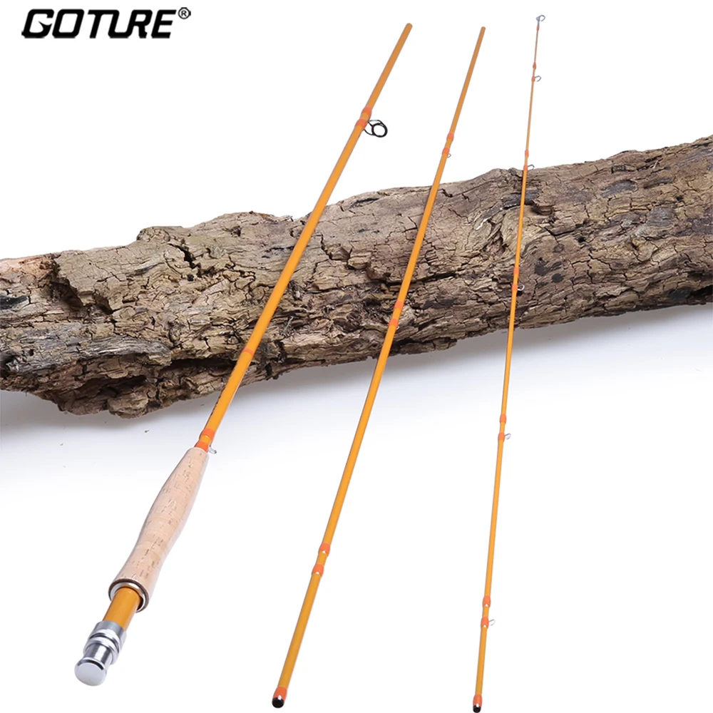 Goture Carbon Fiber Fly Fishing Rod 2.7M/9ft 5wt 6wt 3 Sections Tenkara Rod Saltwater Freshwater for Bass Trout Fishing Pesca