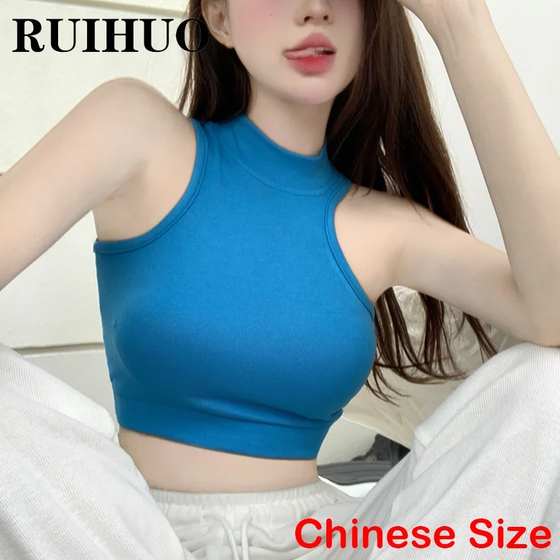 RUIHUO однотонные женские топы на выход лето 2022 сексуальная женская одежда