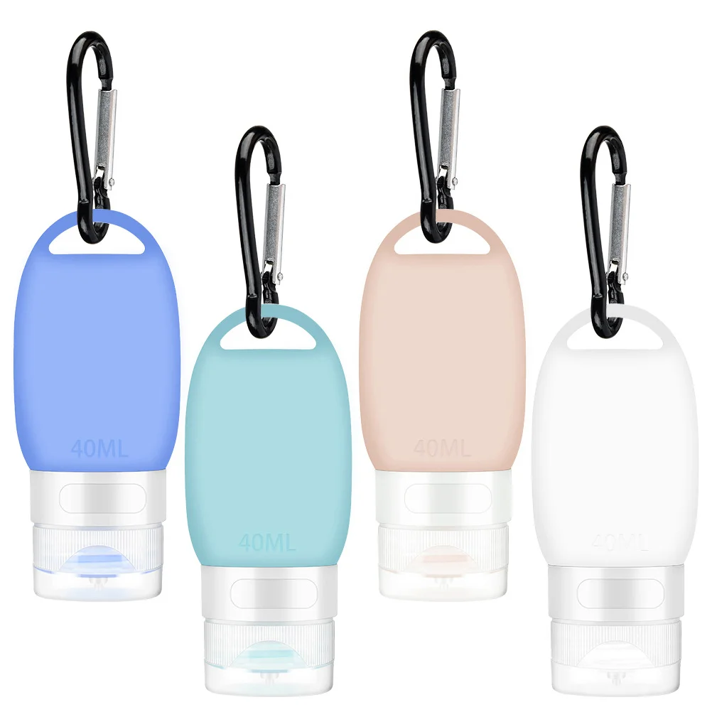 

Bottlekeychain Holder Lotion Bottles Carabiner Mini Silicone Mpty Makeuprefillable Hanging Empty Hook Gelbulk Container