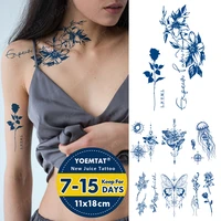 semi permanent waterproof temporary tattoo sticker juice lasting ink tatto line flower rose herbal fake tatoo women men body art