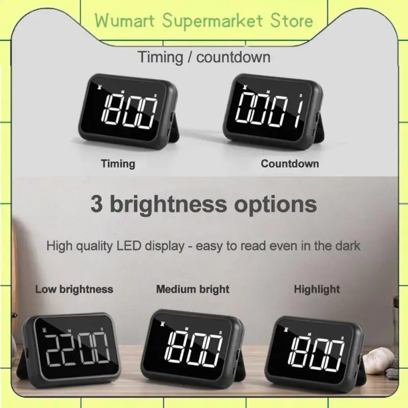

Прочный электронный таймер, будильник, ЖК-дисплей, многофункциональный, 1 шт., электронные кухонные аксессуары с жидкими кристаллами, легко ...