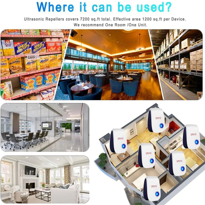 8 шт. ультразвуковой отпугиватель насекомых и тараканов