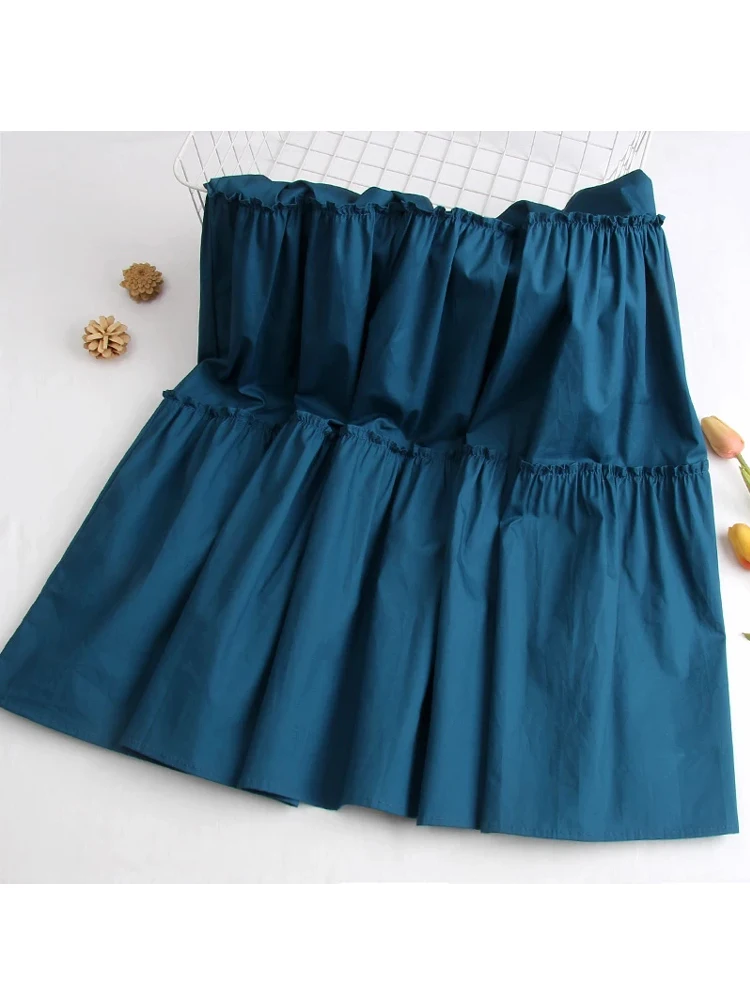 Юбка женская трапециевидная с завышенной талией х/б | Женская одежда