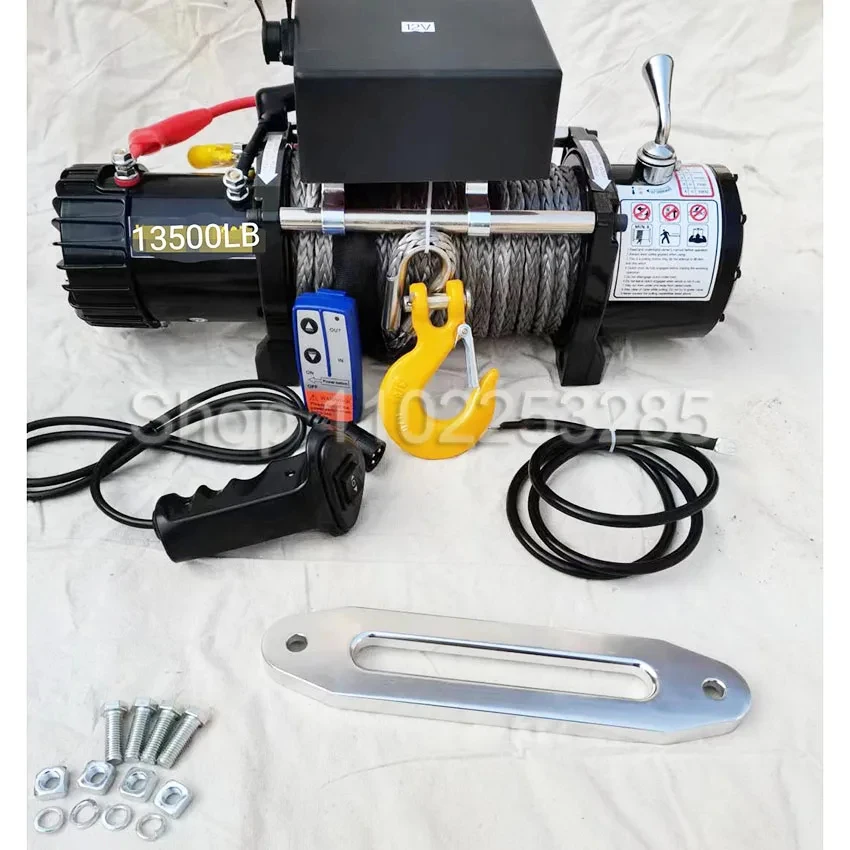 Электрическая лебедка 12 В/24 В 12000 фунтов/фунтов с дистанционным управлением для