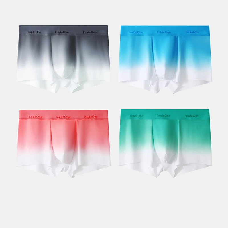 3Pcs Ice Silk Man Underwear Boxer Metal Fiber Antistatic Men Underpants Seamless Cut Hem Men's Panties Boxers Shorts Trunk