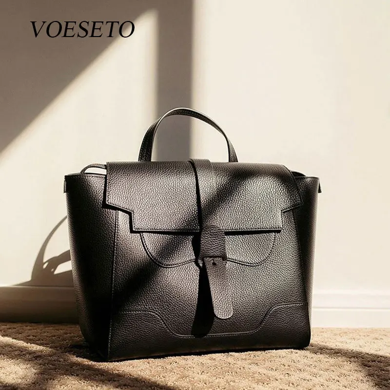 

Large Women's Branded Genuine Leather Luxury Designer Bags New Commuter Bags Niche Design Portable Messenger Shoulders Tote Bag