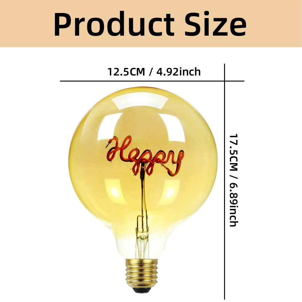 TIANFAN светодиодная лампочка Эдисон янтарного цвета 4 Вт с регулировкой яркости 220 В